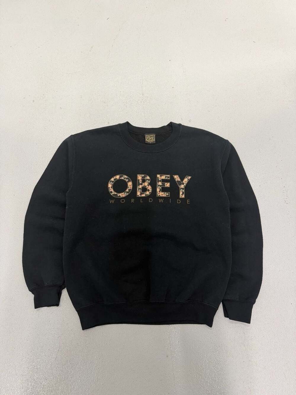 Obey Worldwide Floral Logo Crewneck Sweatshirt